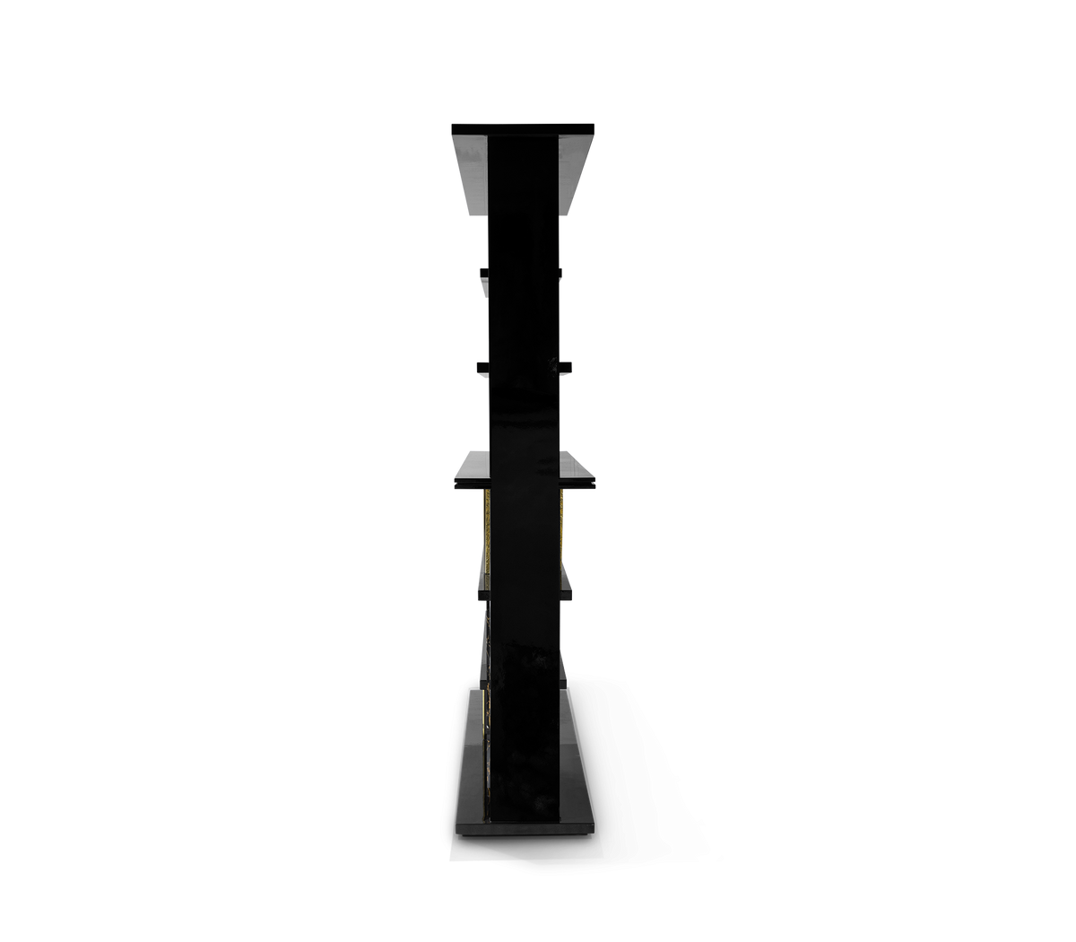 Luxury Double-Sided Bookcase with LED Lighting, Marble Shelves & Display Storage