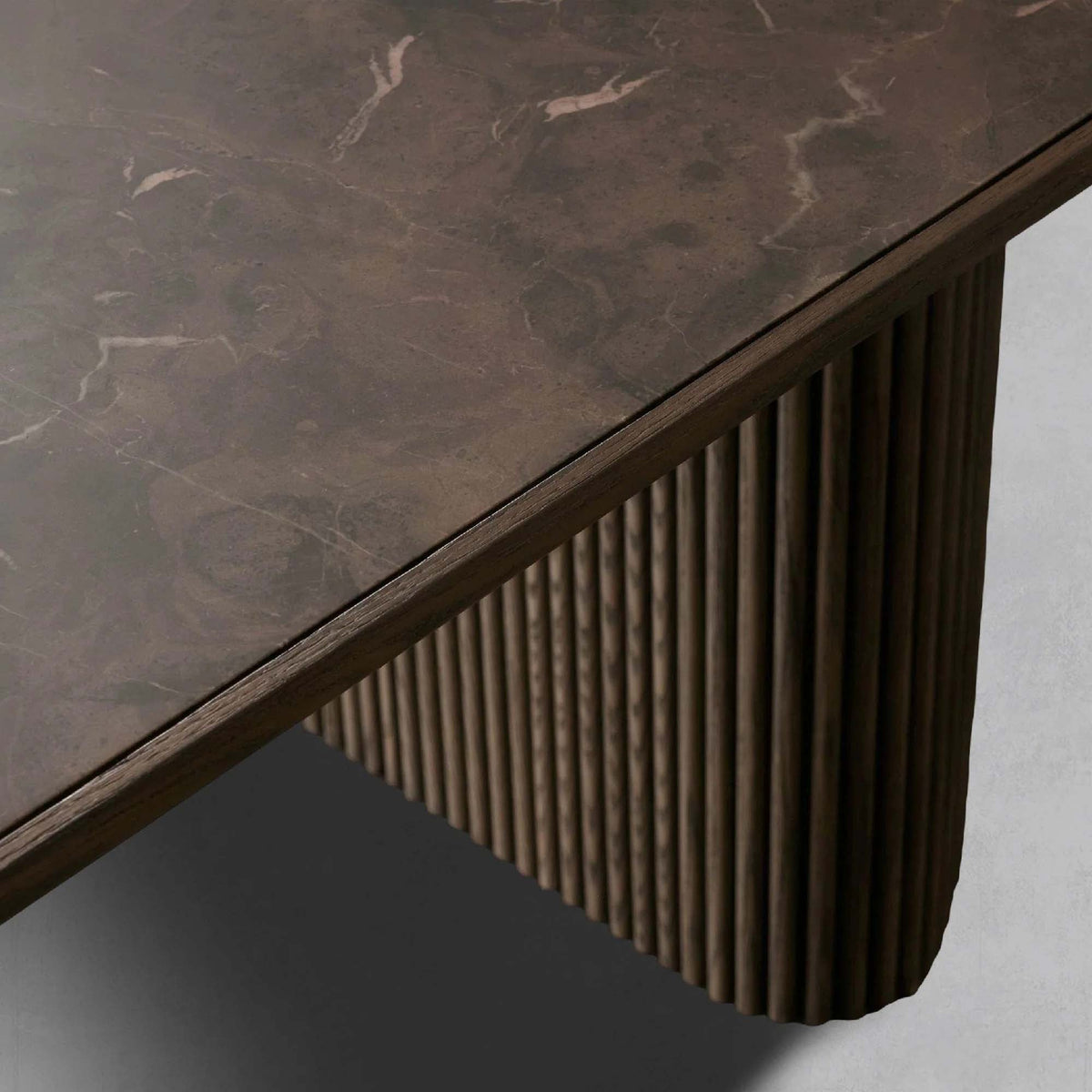 Astor Dining Table with Natural Marble Stone Top & Solid Oak Wood