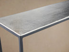Kavali Slim Metal Entrance Console Table Solid Iron Frame Aluminum Surface Hallway Entryway Table