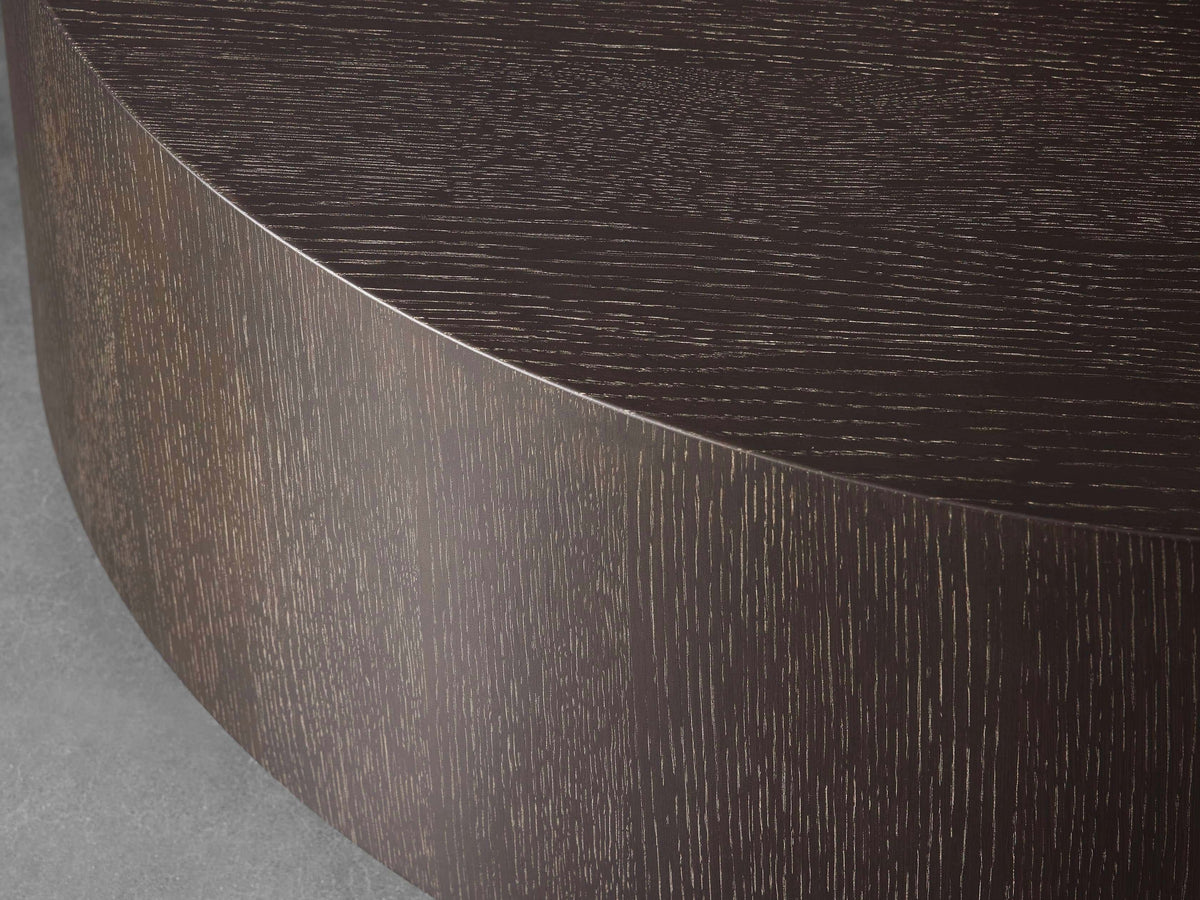 Sullivan Round Plinth Coffee Table Wood Oak Sofa Center Tea Table