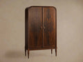 Armoire haute Frances en acajou, meuble de rangement vintage en bois