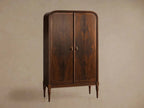 Armoire haute Frances en acajou, meuble de rangement vintage en bois