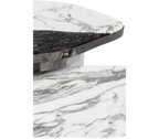 Luxury Calacatta Marble Coffee Table with Black Sculptural Base & Modern Design Center Tea Table