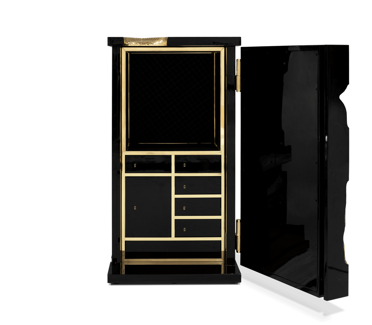 Luxury Collectible Vault Safe with Gold-Plated Finish & Secret Dial Lock System