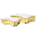 Luxury Patina Brass Coffee Table with Organic Sculptural Design & Handcrafted Finish Center Tea Table