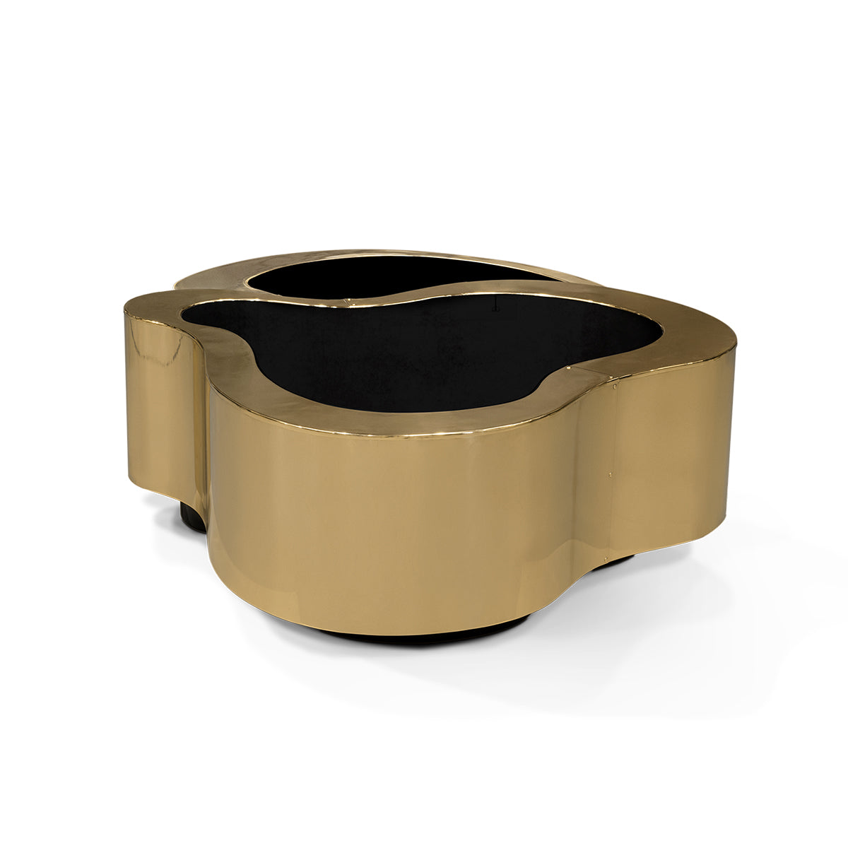 Luxury Hammered Brass Coffee Table with Wave Sculptural Design & Artisan Craftsmanship Center Tea Table