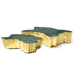 Luxury Patina Brass Coffee Table with Organic Sculptural Design & Handcrafted Finish Center Tea Table