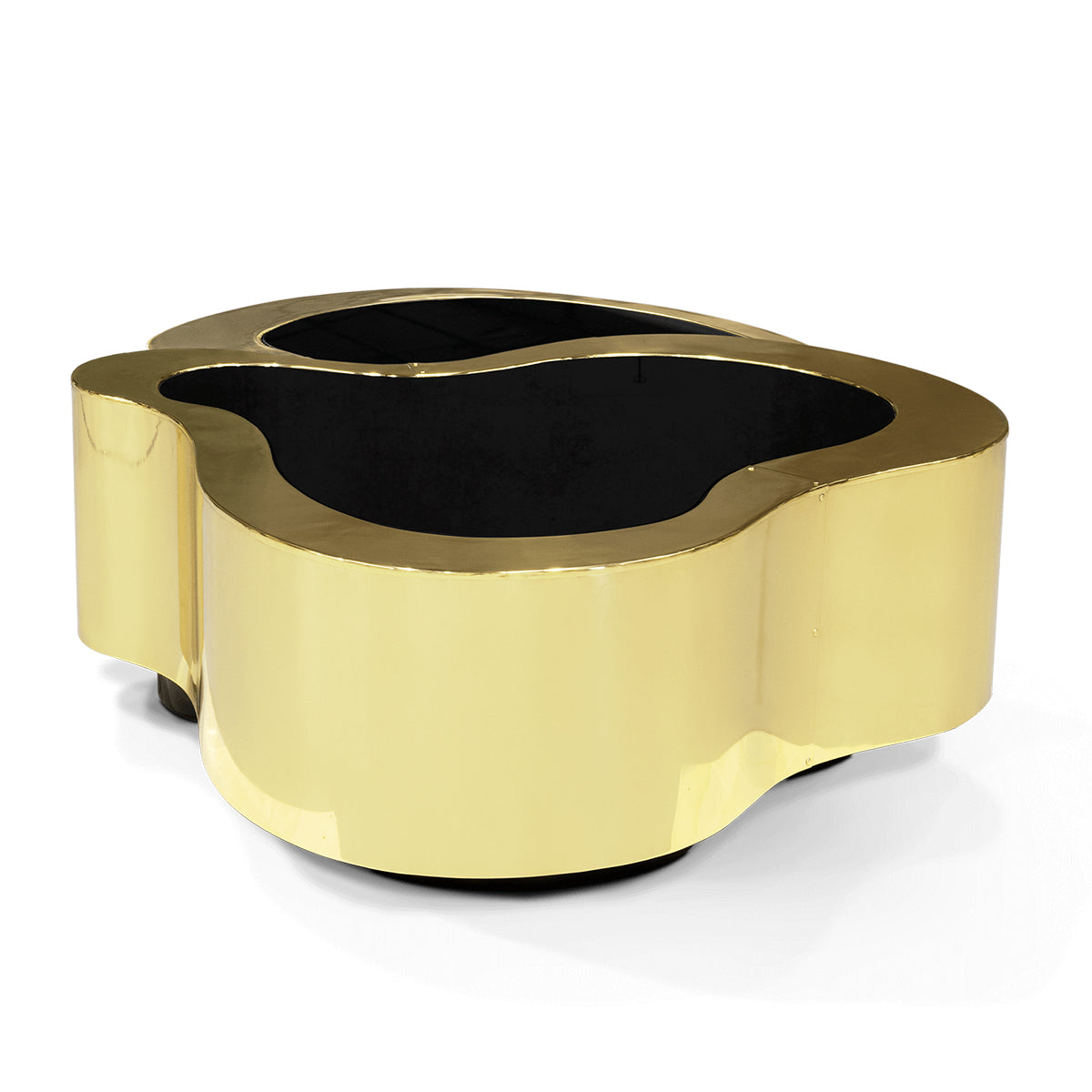 Luxury Hammered Brass Coffee Table with Wave Sculptural Design & Artisan Craftsmanship Center Tea Table