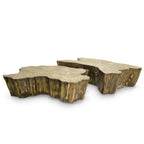 Luxury Patina Brass Coffee Table with Organic Sculptural Design & Handcrafted Finish Center Tea Table