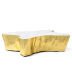 Luxury Patina Brass Coffee Table with Organic Sculptural Design & Handcrafted Finish Center Tea Table