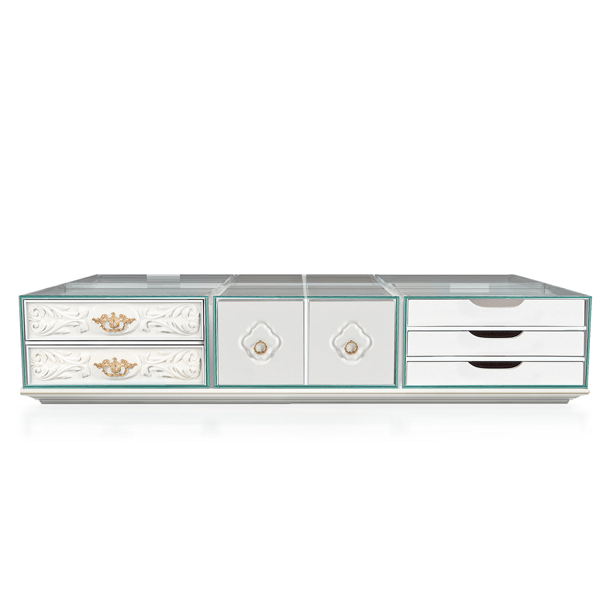 Luxury Modular Coffee Table with Geometric Design, Hidden Storage & Modern Style Center Tea Table