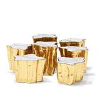 Luxury White Coffee Table with Sculptural Gold Base & Organic Modern Design Center Tea Table