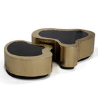 Luxury Hammered Brass Coffee Table with Wave Sculptural Design & Artisan Craftsmanship Center Tea Table