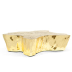 Luxury Patina Brass Coffee Table with Organic Sculptural Design & Handcrafted Finish Center Tea Table
