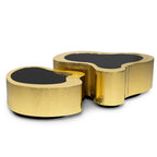 Luxury Hammered Brass Coffee Table with Wave Sculptural Design & Artisan Craftsmanship Center Tea Table