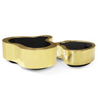 Luxury Hammered Brass Coffee Table with Wave Sculptural Design & Artisan Craftsmanship Center Tea Table
