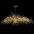 48-63 Inch Linear Chandelier Modern Glass Drop Chandelier for Dining Room