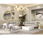 Luxury Sculptural Coffee Table Black & White High-Gloss Marble Finish