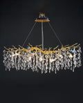 Lustre linéaire doré en forme de branche d'arbre de 122 à 183 cm pour salle à manger