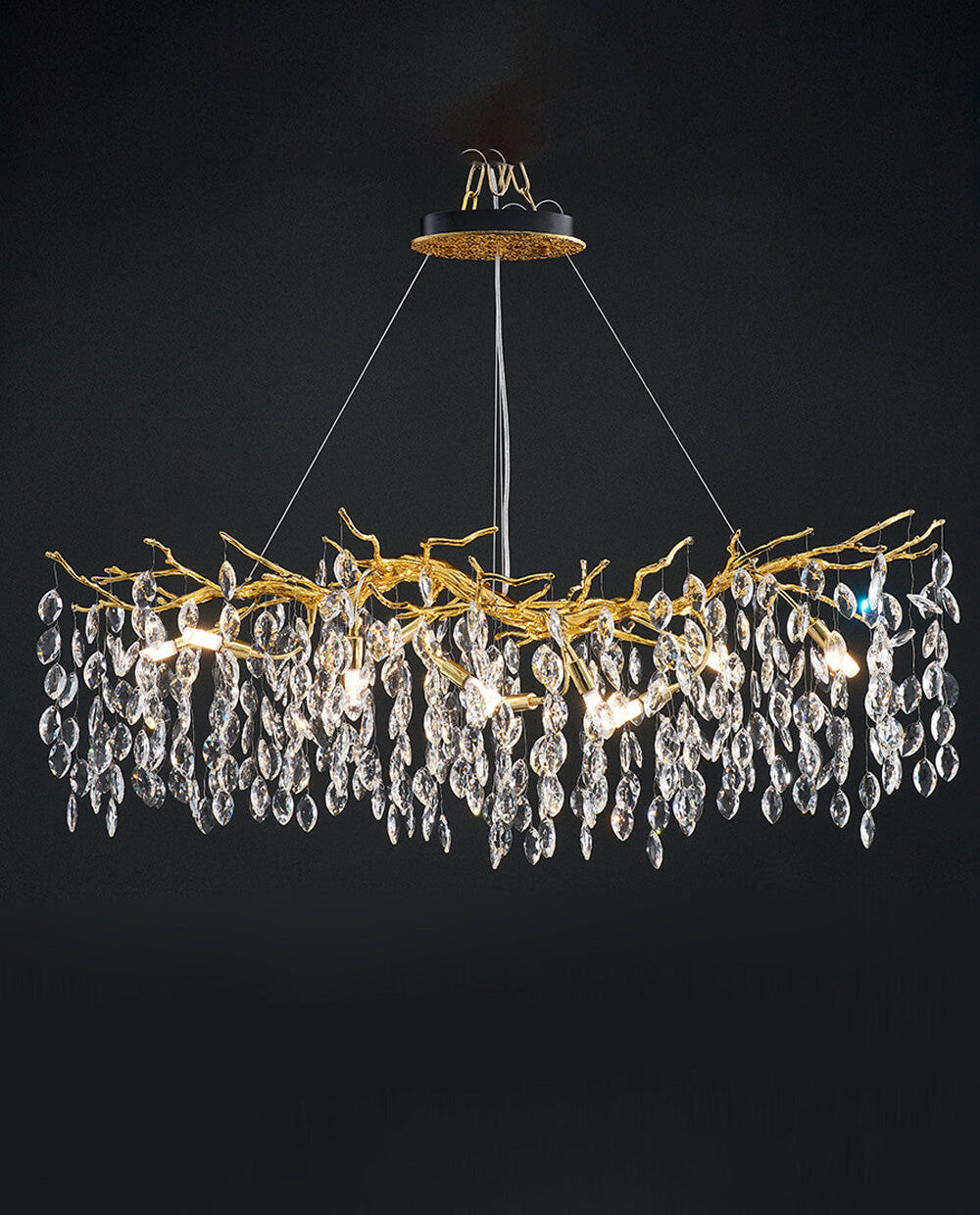 48-72 Inch Linear Chandelier Gold Tree Branch Chandelier for Dining Room