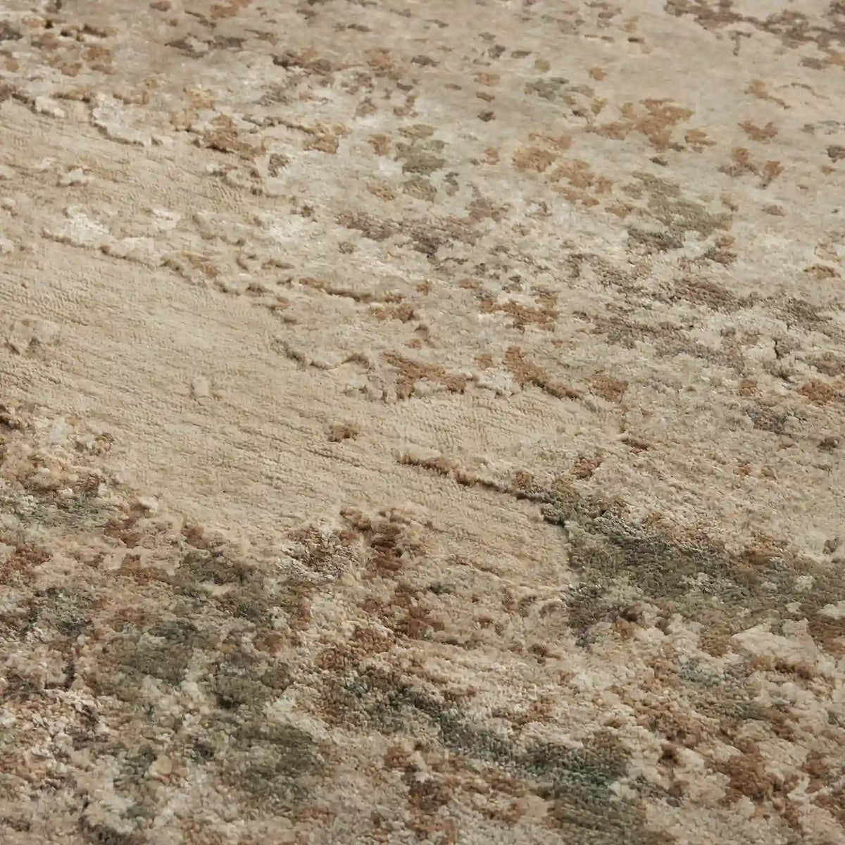 Vyona Hand Tufted Rug in Fog or Sand Tones Vintage Distressed Stone Texture Style Carpet