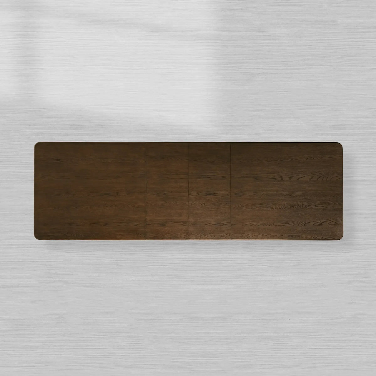 Warby Extension Dining Table with Solid Oak Wood Rectangular  Two 18" Leaves Mocha Finish