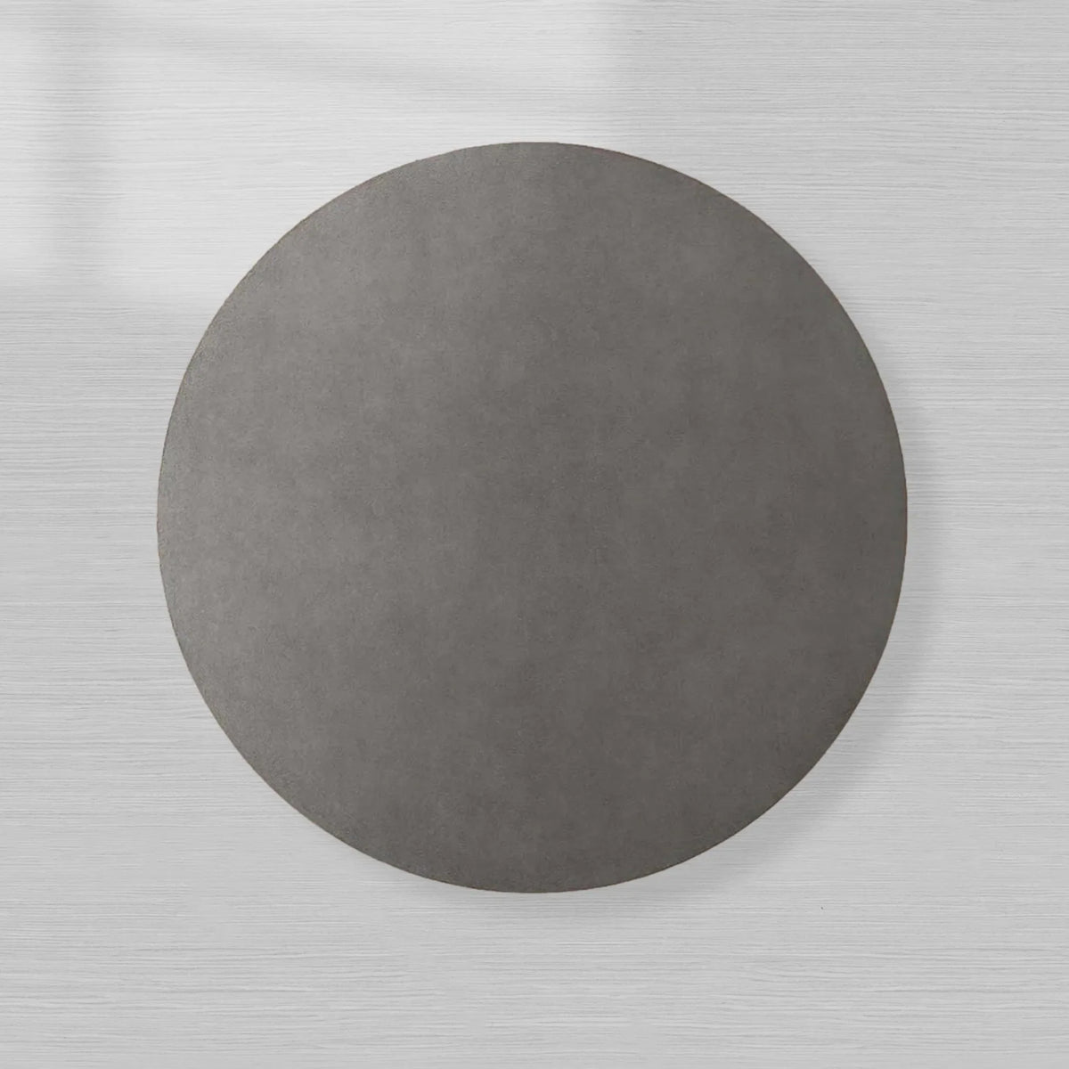 Malone Round Plinth Coffee Table with Leather Textured Tabletop & Steel Base Cocktail Table Living Room Center Tea Table Modern Style