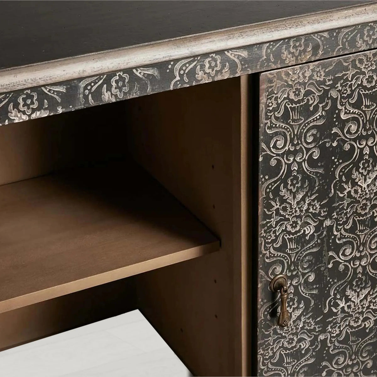 Amalfi Holz Sideboards Buffet Anrichte Handbemalt Used-Look Eingang Aufbewahrungsschrank