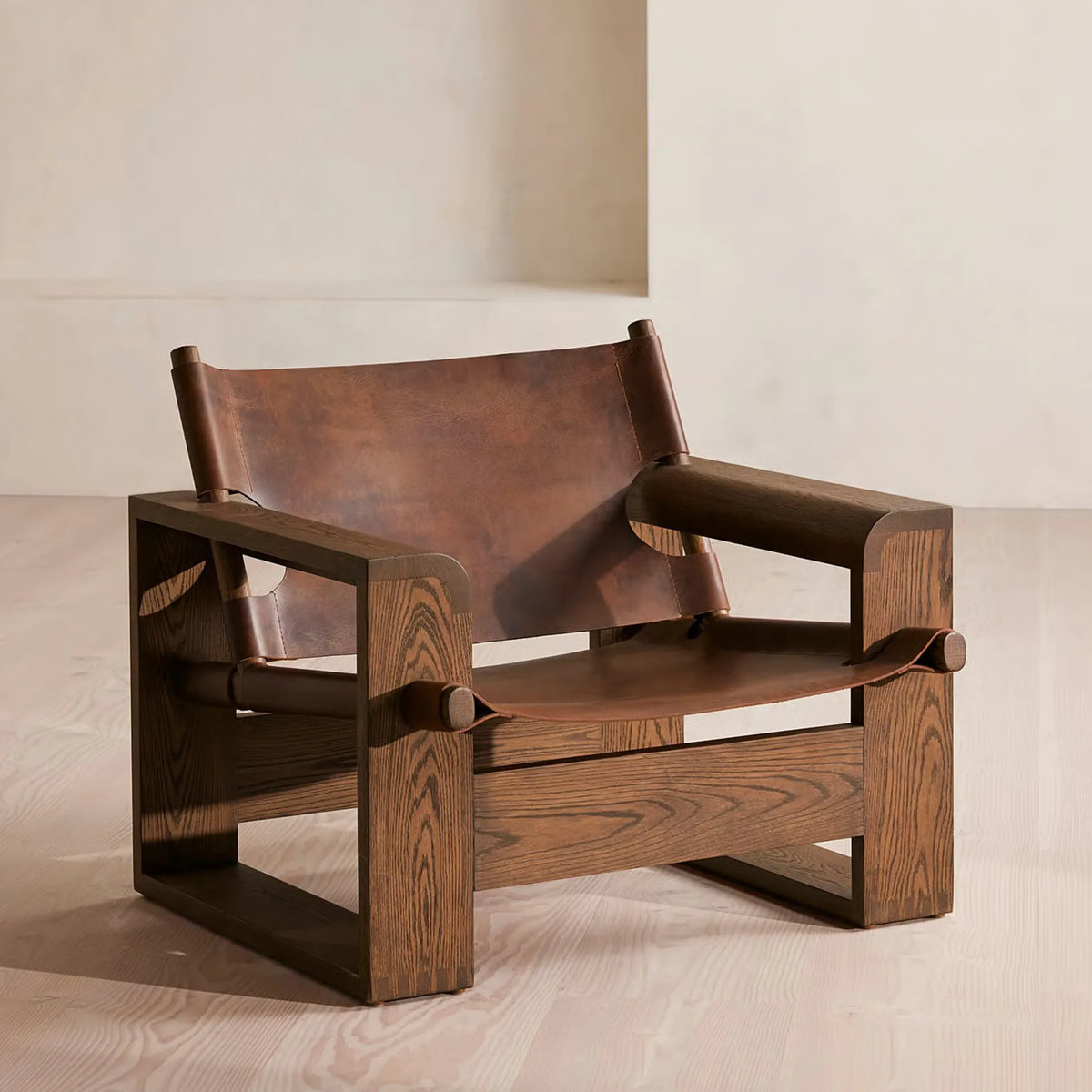 Gabriel Solid Oak Leather Armchair