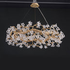 Moderner Wohnzimmer-Kronleuchter (61-102 cm) – Stilvoller Blumen-Kronleuchter aus Klarglas