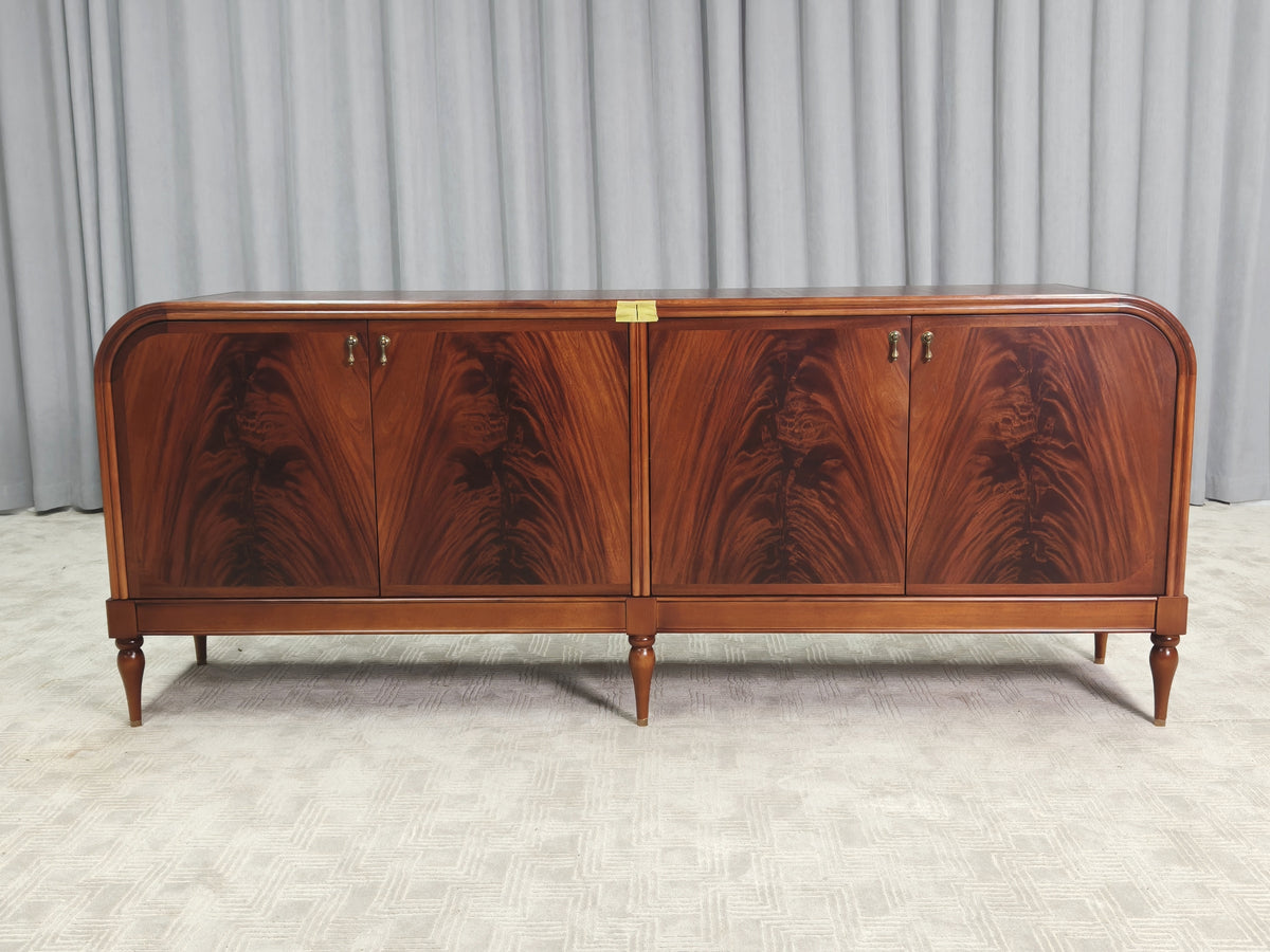 Frances Vintage Mahogany Sideboard Buffet with Media Cabinet Storage