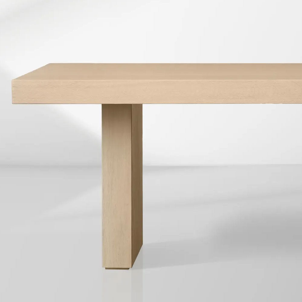 Table de salle à manger rectangulaire Calvin en chêne, style rustique moderne