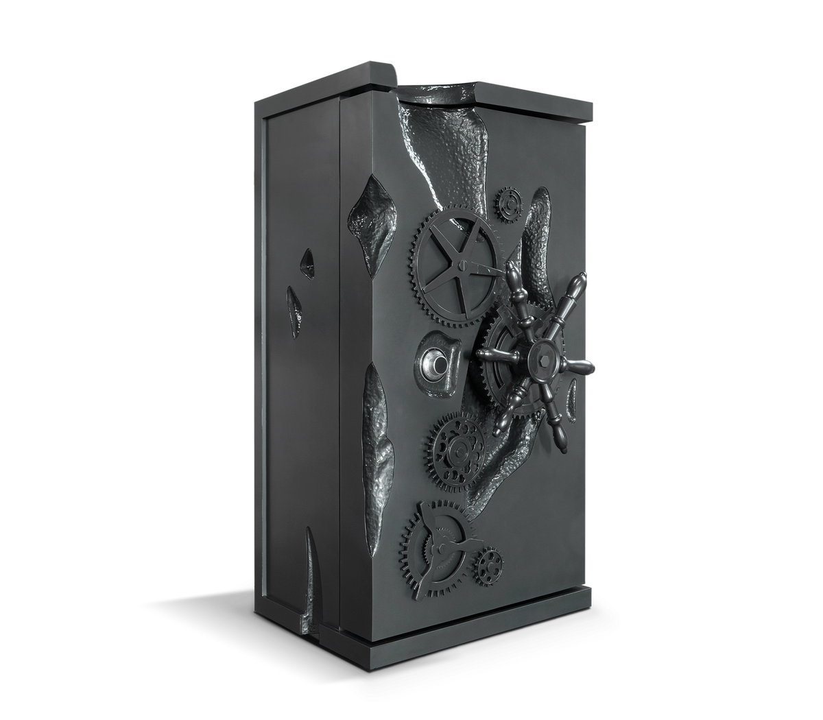 Luxury Collectible Vault Safe with Gold-Plated Finish & Secret Dial Lock System