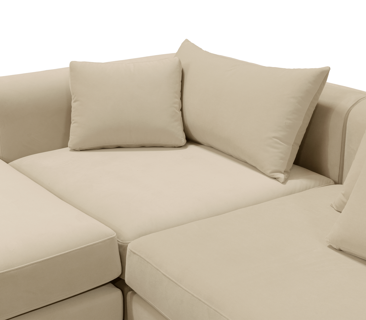 Luxury Modular Sofa with Karst-Inspired Sculptural Design & Polished Brass Frame