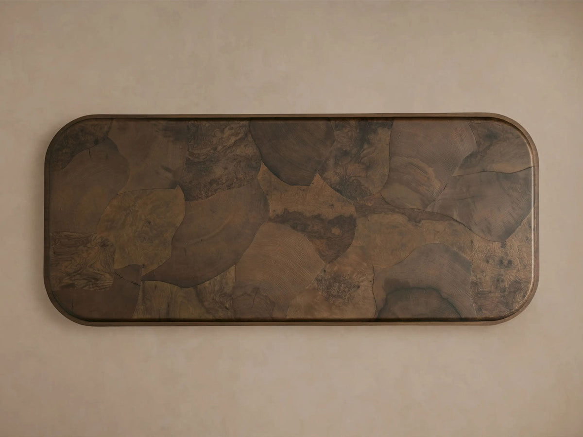 Table Basse Rectangulaire Pola en Bois, Style Wabi-Sabi, pour Salon