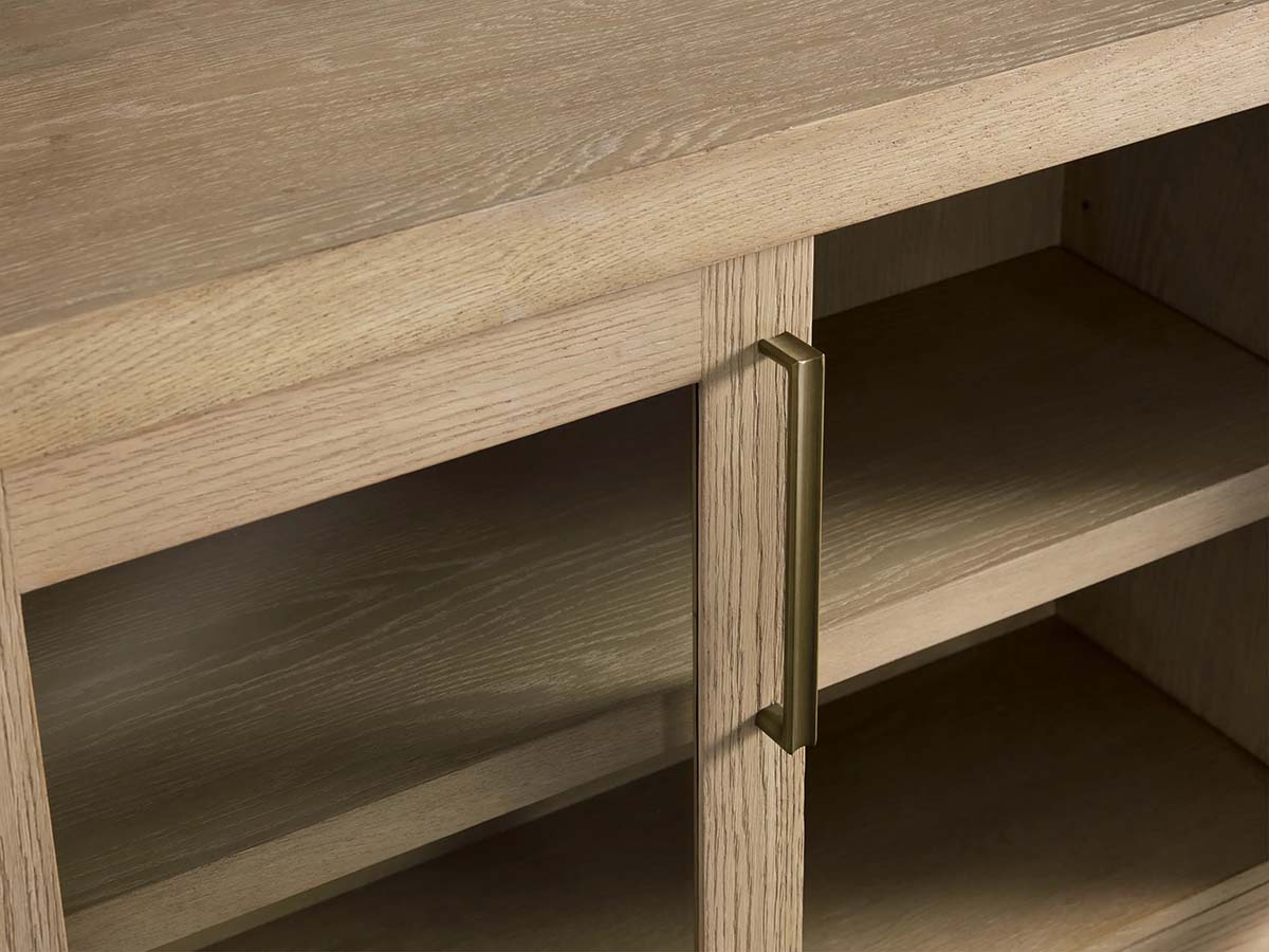 Bodhi Oak Medienkonsole, TV-Ständer aus Holz, Beistellschrank, rustikale TV-Aufbewahrungseinheit, Sideboard