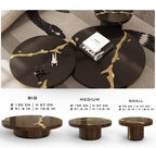 Luxury Gold Coffee Table with Round Glass Top & Sculptural Brass Base Center Tea Table