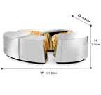 Luxury Oval Coffee Table with Sculptural Brass Accents & High Gloss Finish Center Tea Table
