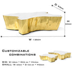 Luxury Patina Brass Coffee Table with Organic Sculptural Design & Handcrafted Finish Center Tea Table