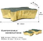 Luxury Patina Brass Coffee Table with Organic Sculptural Design & Handcrafted Finish Center Tea Table