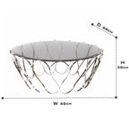 Luxury Round Coffee Table with Sculptural Brass Base Center Tea Table