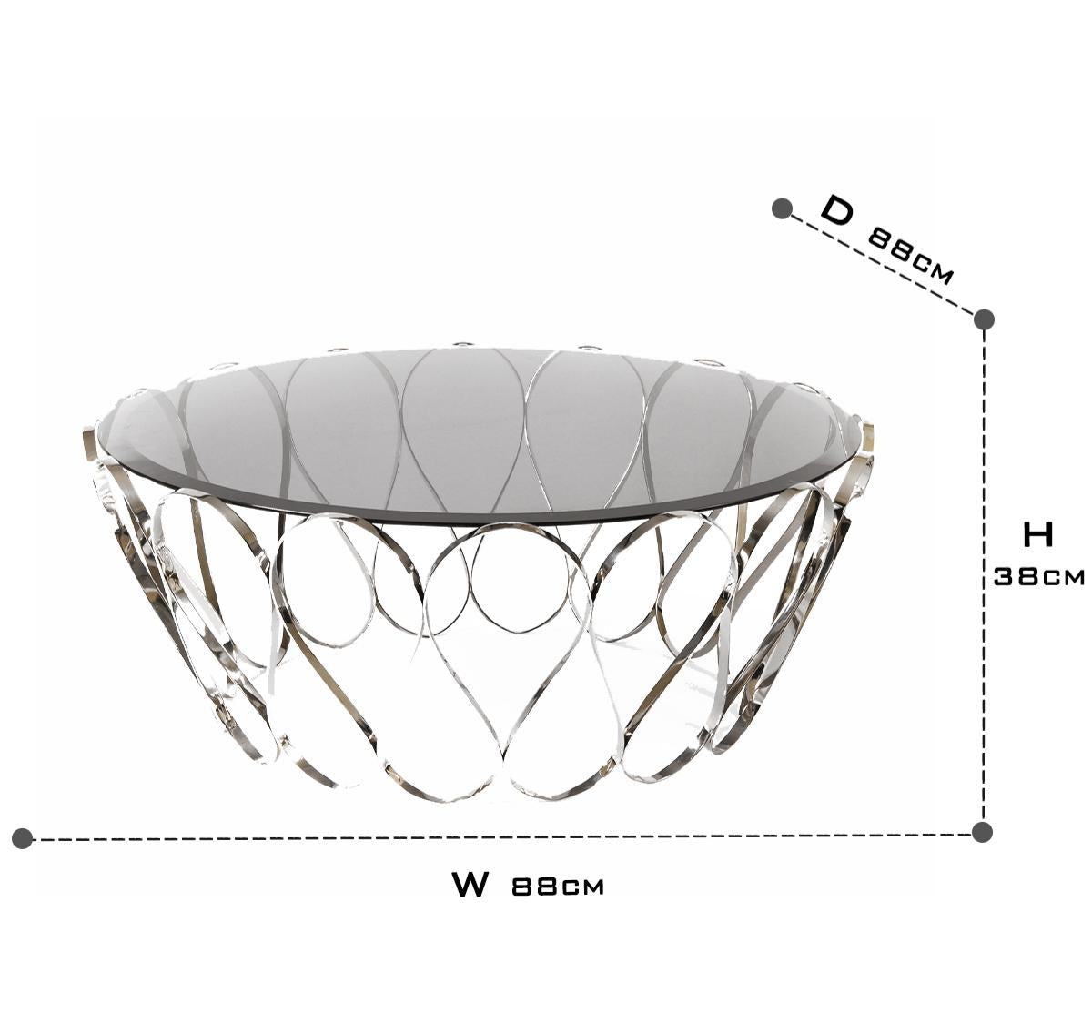 Luxury Round Coffee Table with Sculptural Brass Base Center Tea Table
