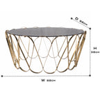 Luxury Round Coffee Table with Sculptural Brass Base Center Tea Table