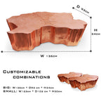 Luxury Patina Brass Coffee Table with Organic Sculptural Design & Handcrafted Finish Center Tea Table