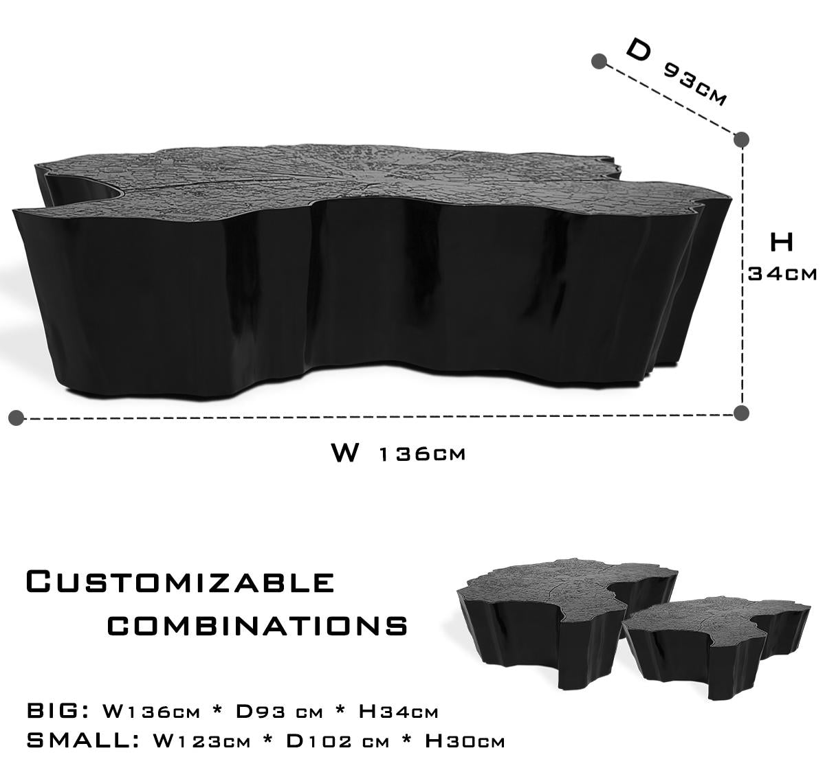 Luxury Patina Brass Coffee Table with Organic Sculptural Design & Handcrafted Finish Center Tea Table