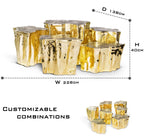 Luxury White Coffee Table with Sculptural Gold Base & Organic Modern Design Center Tea Table