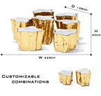 Luxury White Coffee Table with Sculptural Gold Base & Organic Modern Design Center Tea Table