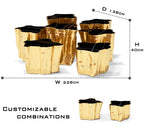 Luxury White Coffee Table with Sculptural Gold Base & Organic Modern Design Center Tea Table