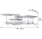 Luxury Designer Coffee Table with Hand-Painted Artistic Top & Sculptural Brass Base Center Tea Table