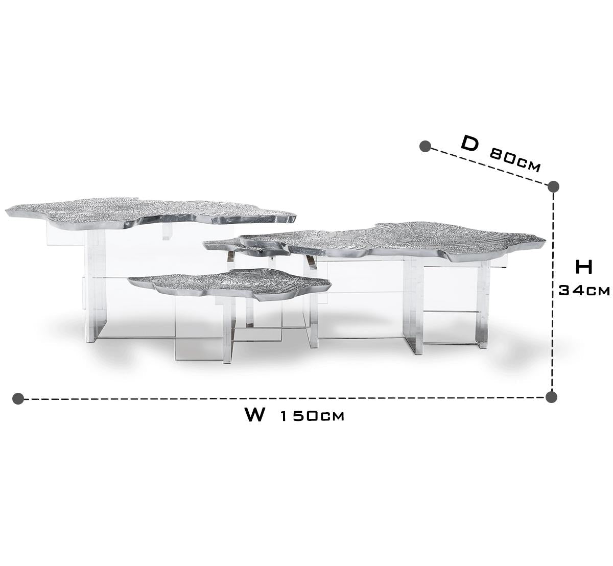 Luxury Designer Coffee Table with Hand-Painted Artistic Top & Sculptural Brass Base Center Tea Table